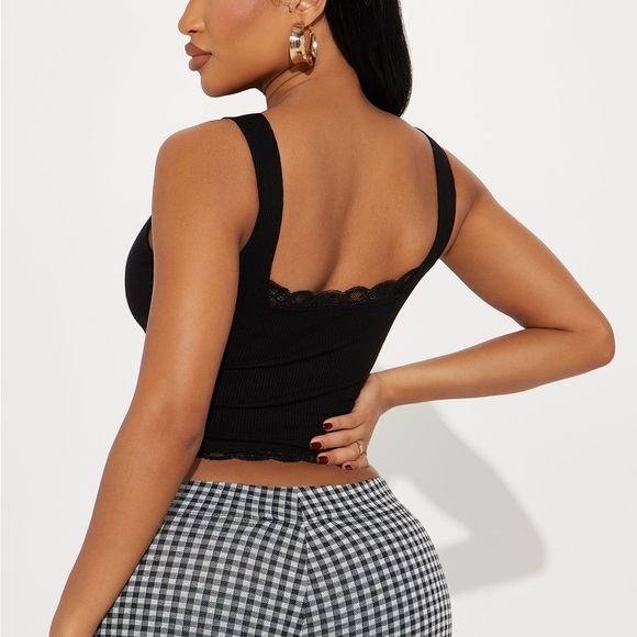 Fashion Nova Arya Snatched Lace Tank Top in Black | S | NEW - Picture 3 of 3